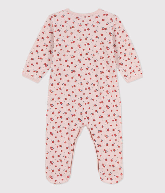 Dors-bien fleur bébé en velours rose SALINE/blanc MULTICO
