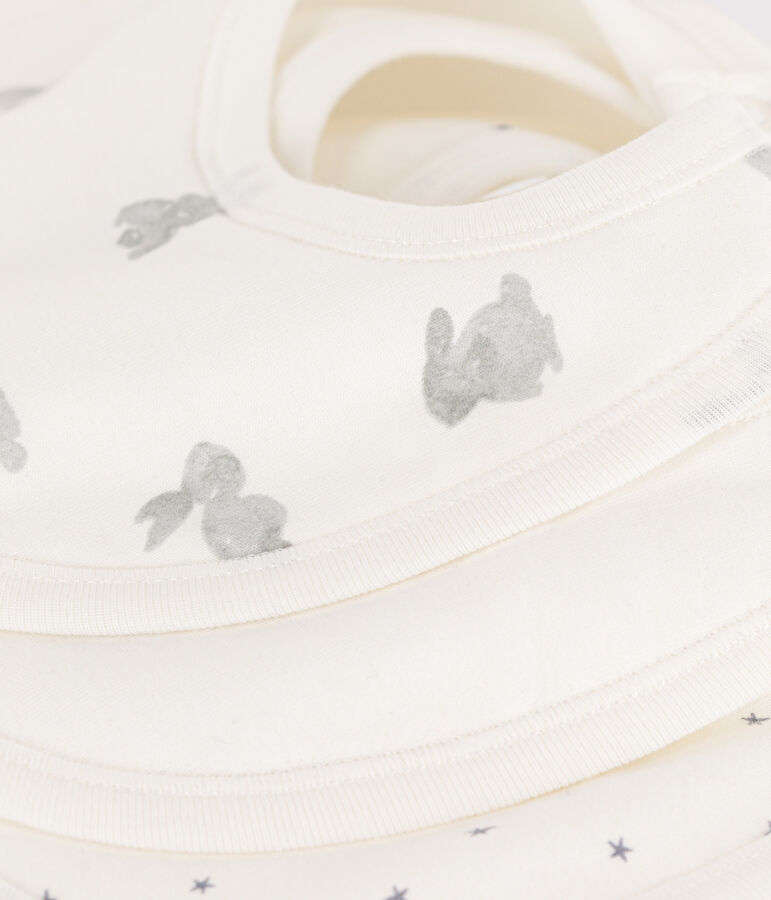 Lot de 3 bavoirs lapins en coton multicouleur