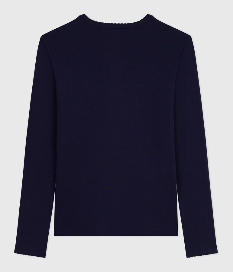 Tee-shirt femme l'iconique cocotte en coton manches longues bleu SMOKING