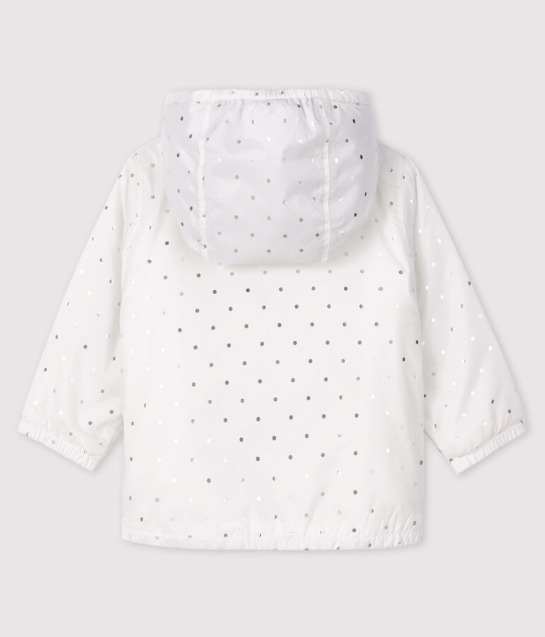 Blouson b&eacute;b&eacute; fille/gar&ccedil;on imprim&eacute; blanc MARSHMALLOW/gris ARGENT