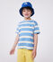 Teeshirt enfant en coton manches courtes à rayures bleu ALASKA/ AVALANCHE