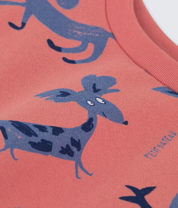 Sweatshirt en molleton enfant fille / gar&ccedil;on rose/multicouleur