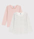Lot de 2 tee-shirts manches longues petite fille en coton