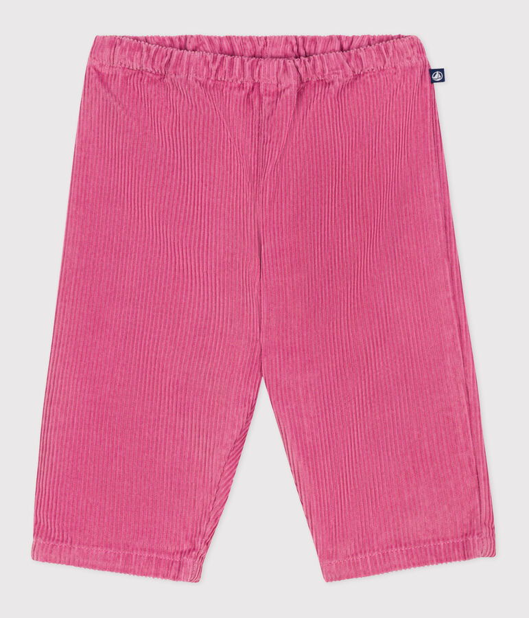 Pantalon b&eacute;b&eacute; en velours uni rose BOUDOIR