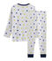 Pyjama petit garçon en côte gris POUSSIERE/blanc MULTICO