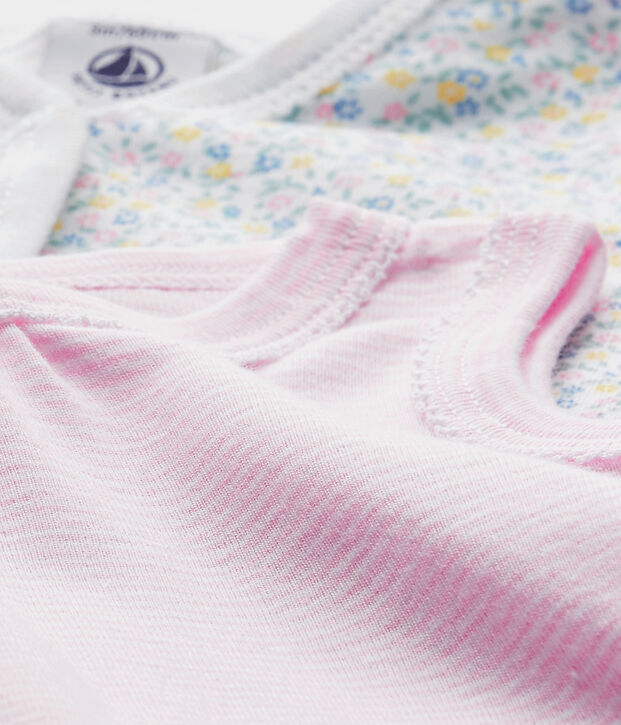 Lot de 2 combicourts b&eacute;b&eacute; fille blanc