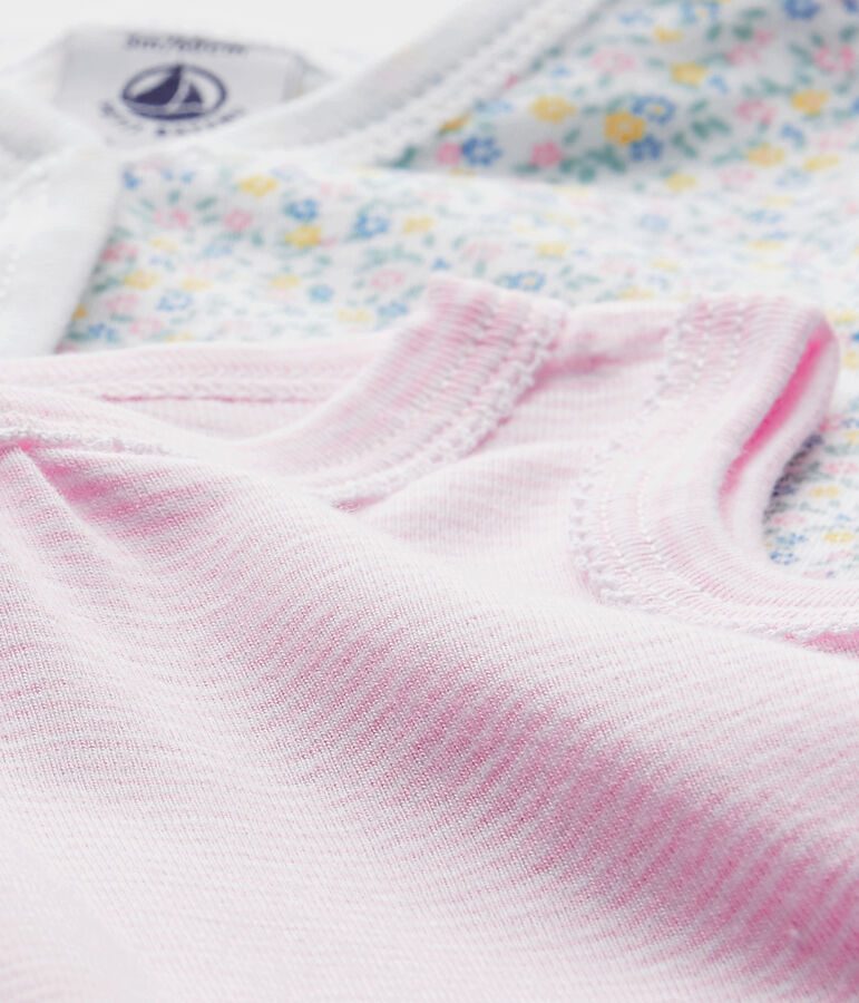 Lot de 2 combicourts b&eacute;b&eacute; fille blanc .