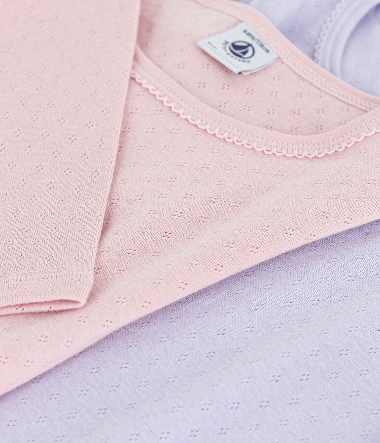 Lot de tee-shirts enfant en coton ajour&eacute; manches longues variante 1