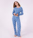 Pyjama femme en coton imprim&eacute; c&oelig;urs