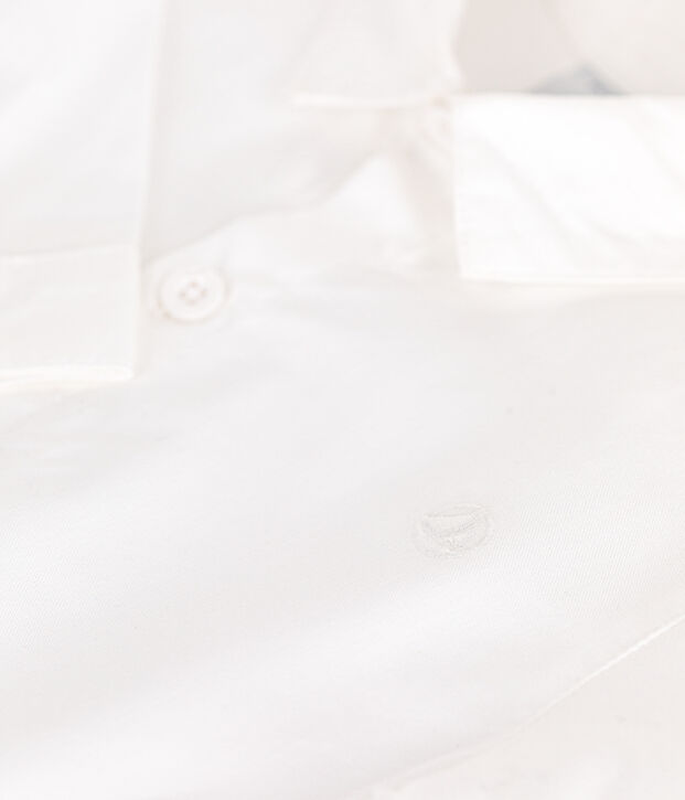 Chemise b&eacute;b&eacute; en coton uni blanc