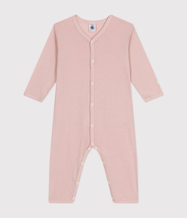 Pyjama sans pied en coton b&eacute;b&eacute; rose