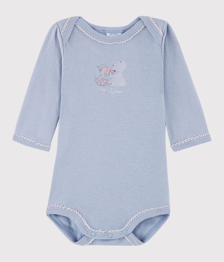 Body manches longues b&eacute;b&eacute; fille bleu VANAIS