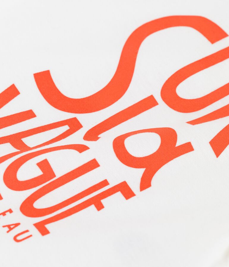 Tee-shirt manches courtes avec motif en coton b&eacute;b&eacute; blanc MARSHMALLOW