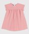 Robe manches courtes en coton bio bébé rose PAPAYE/ MARSHMALLOW