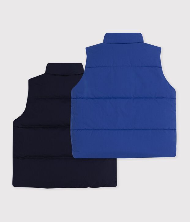 Doudoune sans manches enfant unie noir/bleu