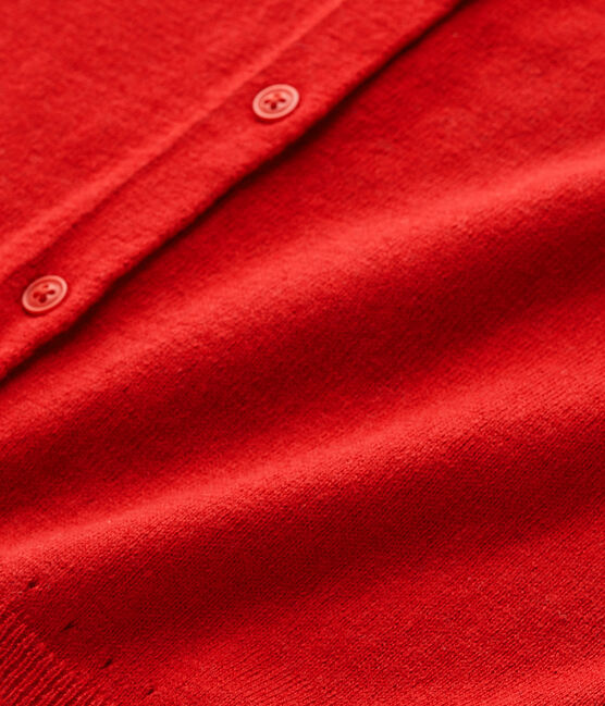 Cardigan fille en laine et coton rouge FROUFROU