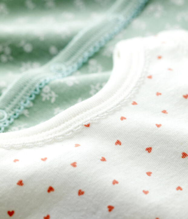 Lot de 2 combicourts b&eacute;b&eacute; en coton multicouleur