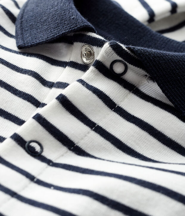 Body manches longues b&eacute;b&eacute; gar&ccedil;on blanc/bleu