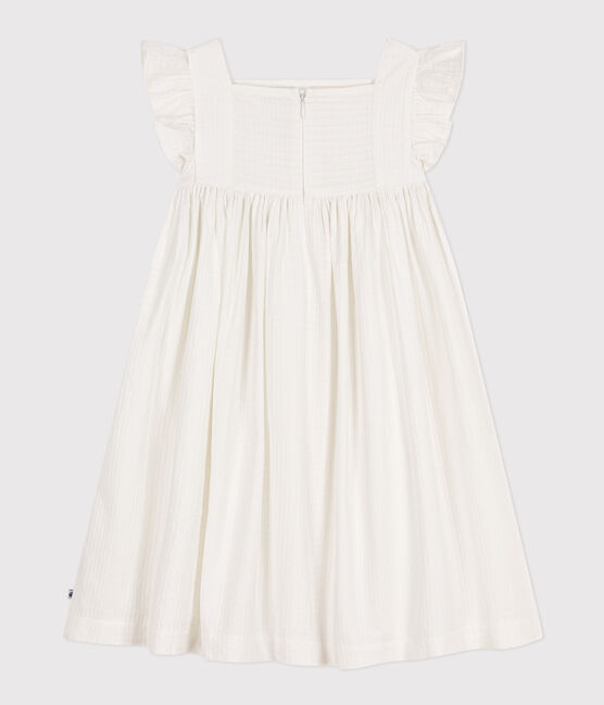 Robe sans manche en coton façonné enfant fille blanc MARSHMALLOW