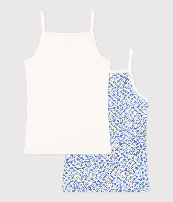 Lot de 2 chemises à bretelles fleur en coton enfant variante 1