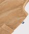 Combinaison longue b&eacute;b&eacute; en velours uni beige fonc&eacute;