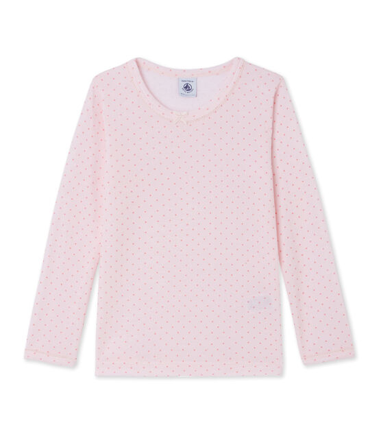 T-shirt fille en laine et coton rose VIENNE/rose GRETEL