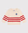 Pull bébé en coton à rayures placées et badge à la poitrine rouge AVALANCHE/ AURORA