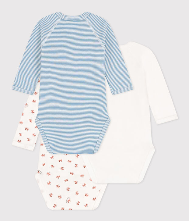 LOT DE 3 BODIES MANCHES LONGUES B&Eacute;B&Eacute; EN COTON multicouleur