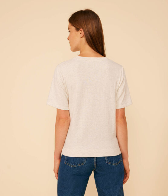 Tee-shirt le Boxy en coton femme beige MONTELIMAR CHINE