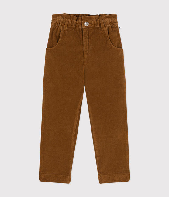 Pantalon en velours enfant fille marron CUIVRE