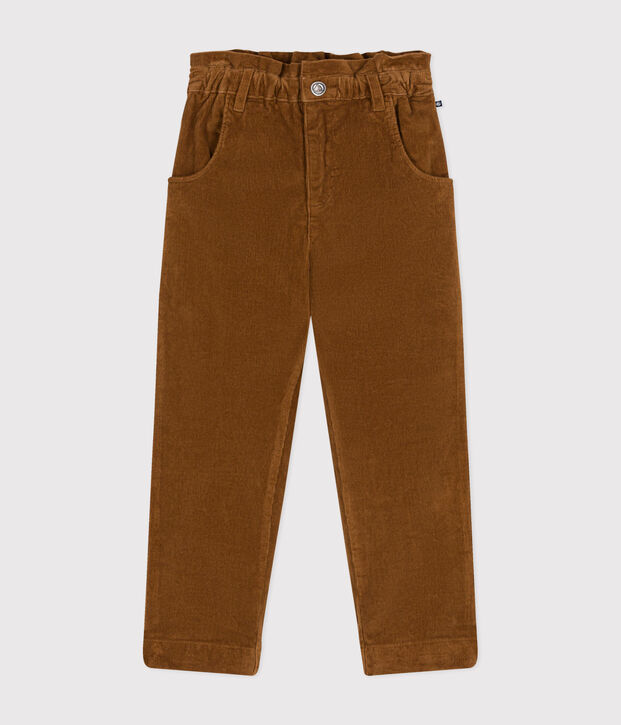 Pantalon en velours enfant fille marron
