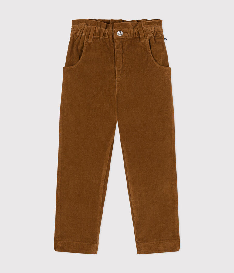 Pantalon en velours enfant fille marron CUIVRE