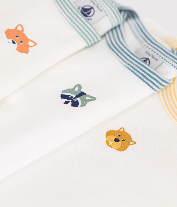 Lot de 3 bodies manches longues en coton b&eacute;b&eacute; multicouleur