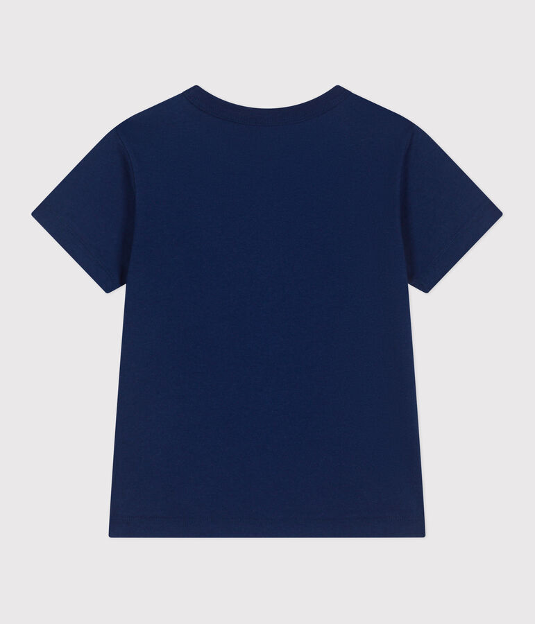 Teeshirt enfant en coton manches courtes imprim&eacute; bleu MEDIEVAL