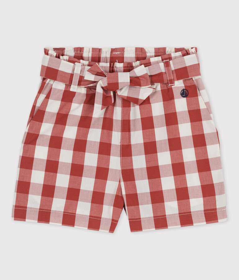 Short vichy en popeline enfant fille OMBRIE/ AVALANCHE