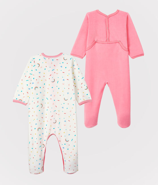 Lot de 2 dors-bien bébé fille en velours variante 1