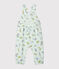 Salopette longue bébé fille en molleton blanc MARSHMALLOW/blanc MULTICO