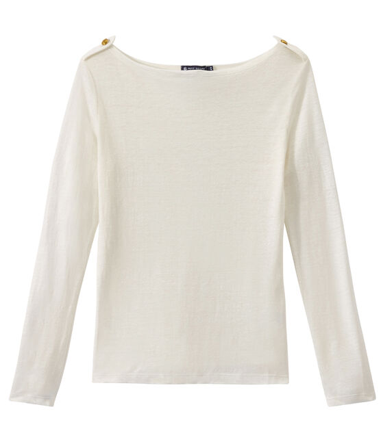 T-shirt femme en lin blanc LAIT