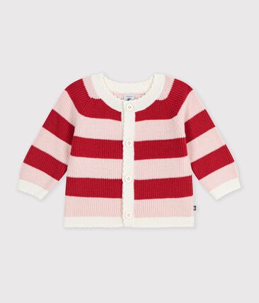 Cardigan bébé en coton à rayures