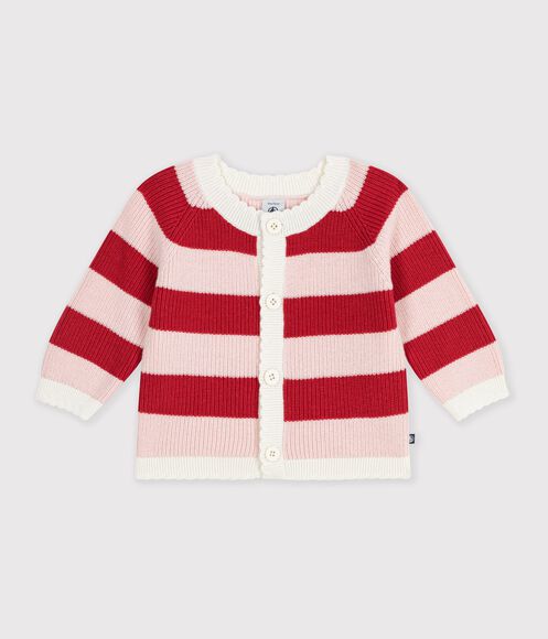Avec laine CARDIGAN BÉBÉ EN COTON À RAYURES