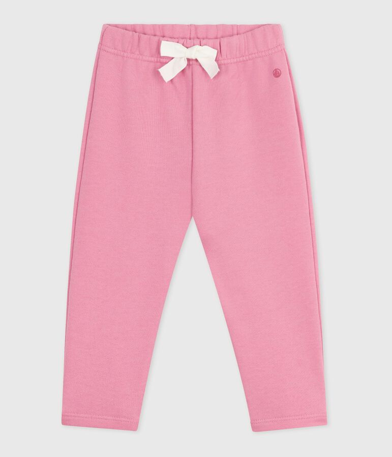 Pantalon b&eacute;b&eacute; en coton uni rose BOUDOIR