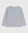 Tee-shirt enfant manches longues en coton uni gris FUMEE CHINE
