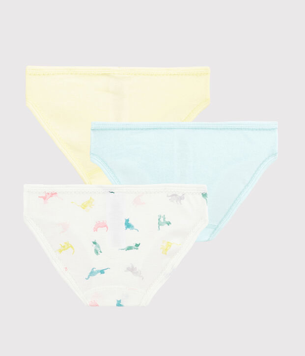 Lot de 3 culottes chats color&eacute;s petite fille multicouleur