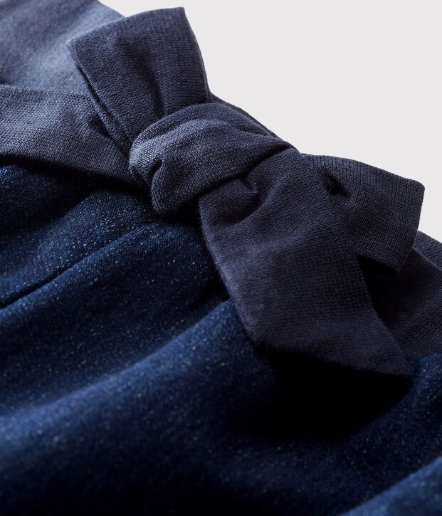 Pantalon maille effet denim b&eacute;b&eacute; fille bleu