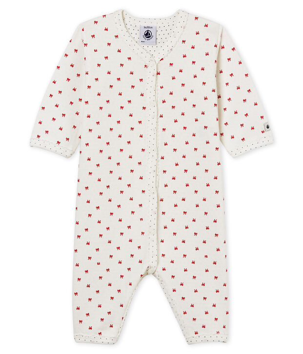 Dors bien b&eacute;b&eacute; fille en tubique blanc/rouge