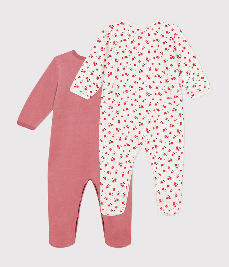 Lot de 2 pyjamas en velours b&eacute;b&eacute; multicouleur
