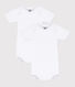 Lot de 2 bodies blancs manches courtes bébé