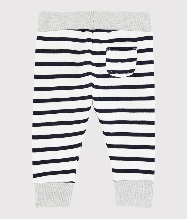 Pantalon ray&eacute; b&eacute;b&eacute; gar&ccedil;on blanc/bleu