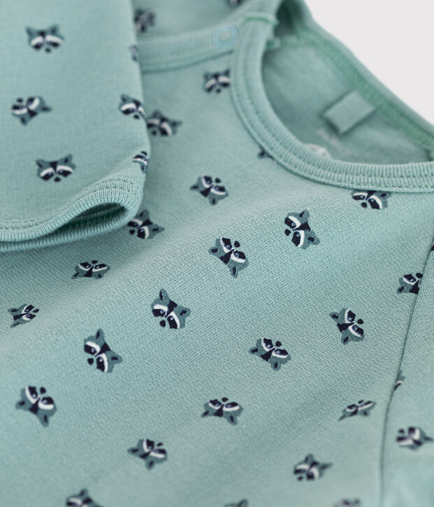 Pyjama imprim&eacute; en molleton b&eacute;b&eacute; vert/multicouleur