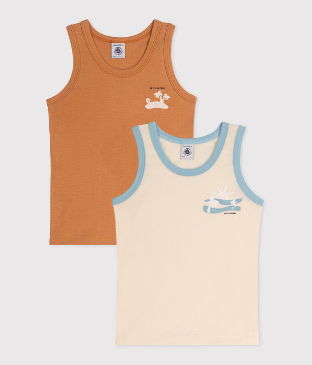 Lot de 2 d&eacute;bardeurs enfant en coton multicouleur